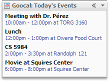 Screenshot of Google Calendar Plugin