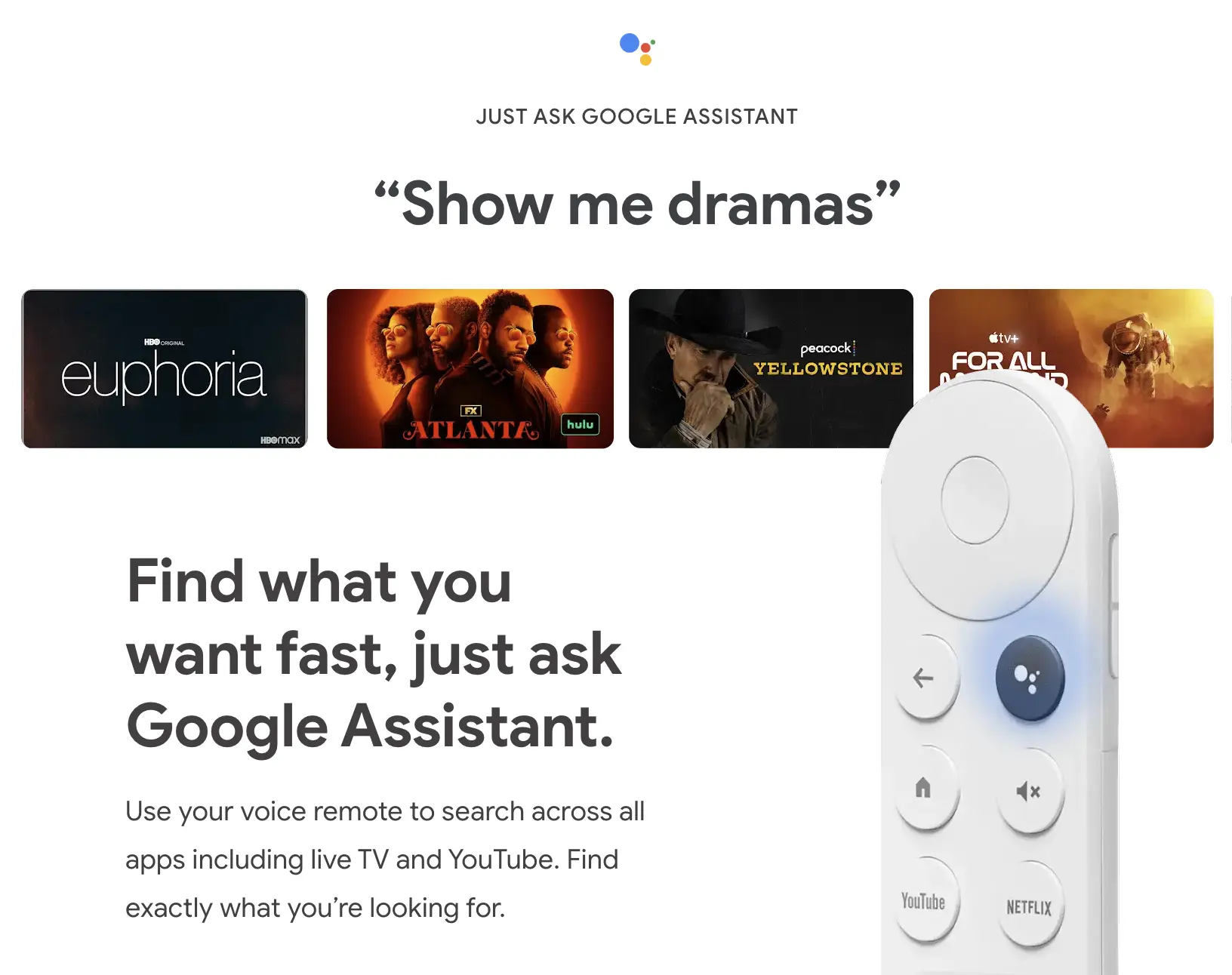 Promotional image of Assistant on Google TV